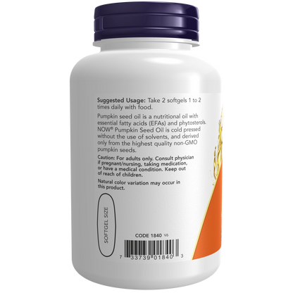 Aceite de Semilla de Calabaza 1000mg 100 Cápsulas Blandas /Pumpkin Seed Oil