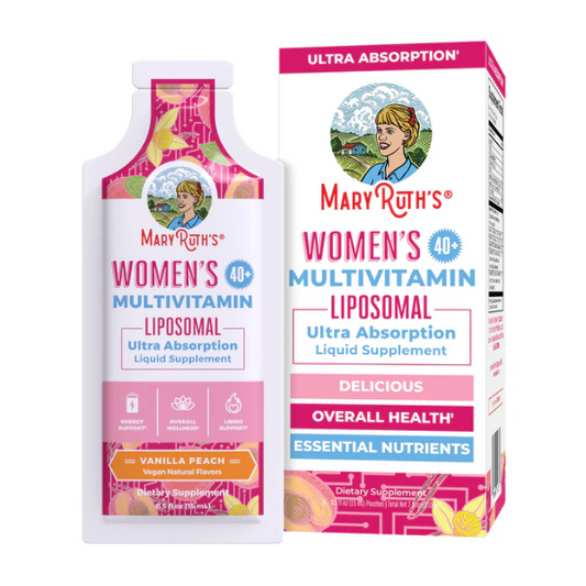 Multivitamínico Liposomal para Mujer 40+ , Vainilla Melocotón (14 pack de 0.5 fl oz/15 ml), Mary Ruth´s