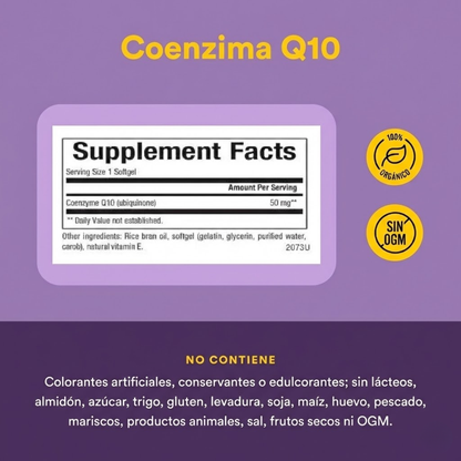 Coenzima Q10 100 mg En una Base de Aceite de Salvado de Arroz  30 sg, Natural Factors