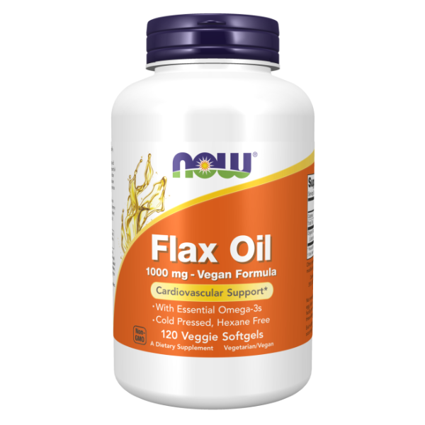 Aceite de linaza vegano 1000mg (120 Veg Caps) / Flax Oil Vegan Formula