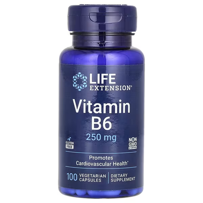 Vitamina B6 250 mg, 100 cápsulas  , Life Extension