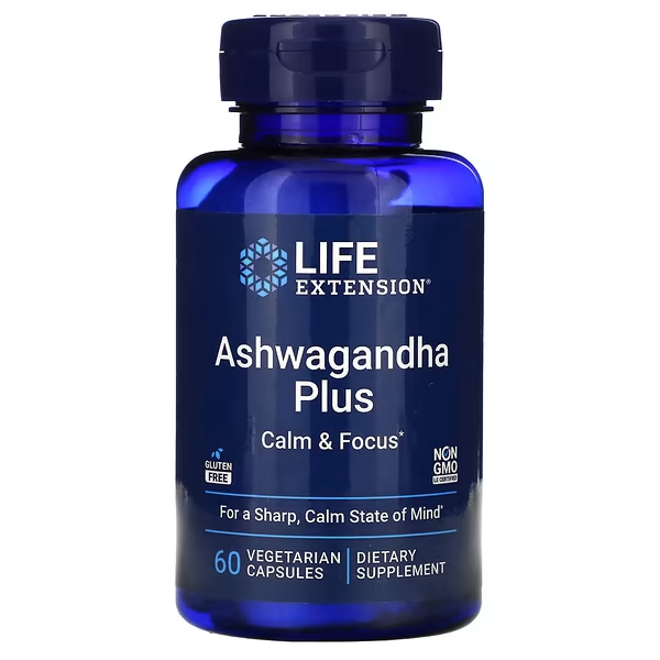 Ashwagandha Plus Calma y Concentración (60 cápsulas veg) , Life Extension