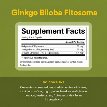 HerbalFactors® Ginkgo Biloba Fitosoma 60 mg 60 cap, Natural Factors