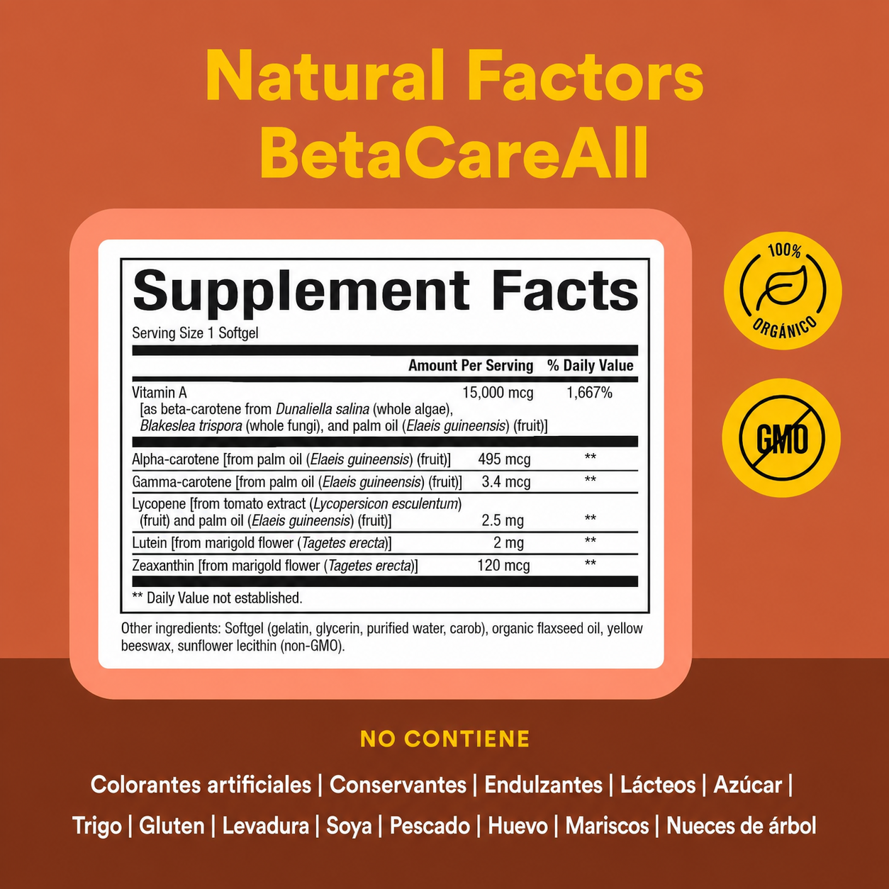 BetaCareAll® 15,000 mcg 90 sg, Natural Factors