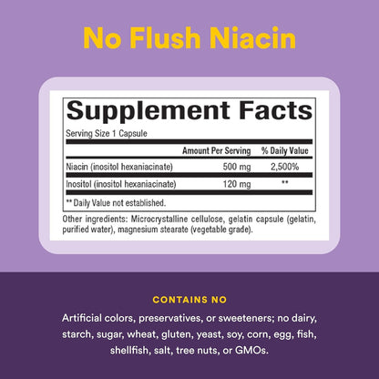 B3 Niacinq 500 mg Sin Descarga 90 caps, Natural Factors