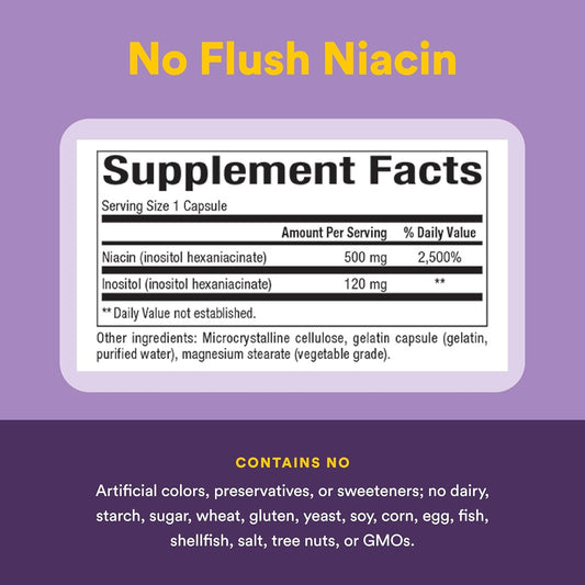 B3 Niacinq 500 mg Sin Descarga 90 caps, Natural Factors