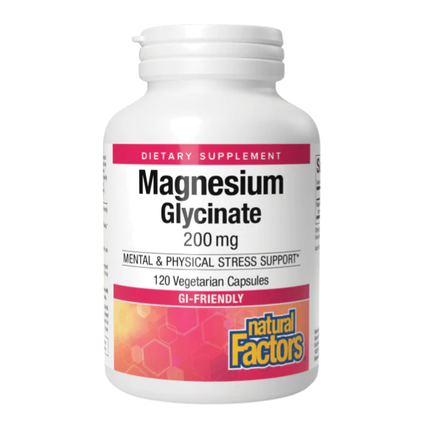 Bisglicinato de Magnesio 200 mg 120 vcap, Natural Factors