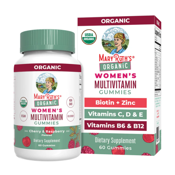 Gomitas multivitamínicas orgánicas para mujeres (60gomitas) / Women's Multivitamin Gummies, Cherry & Raspberry, Org, (60ct)