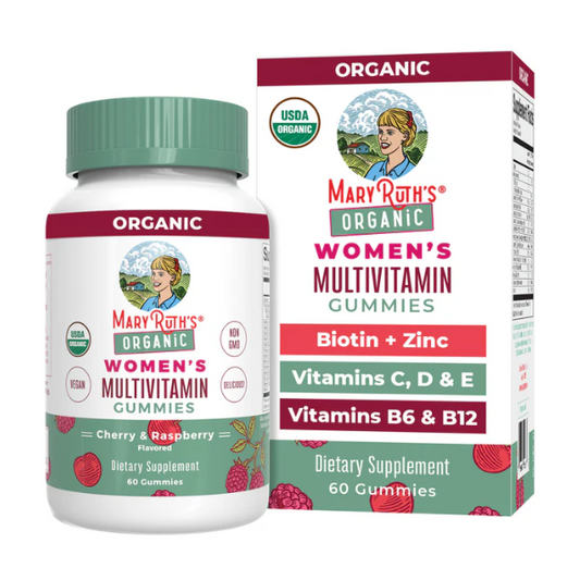 Gomitas multivitamínicas orgánicas para mujeres (60gomitas) / Women's Multivitamin Gummies, Cherry & Raspberry, Org, (60ct)