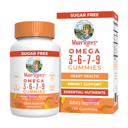Omega 3-6-7-9 Gomitas 120 unidades / Omega 3-6-7-9 Gummies, Peach Mango & Apricot, 120 ct
