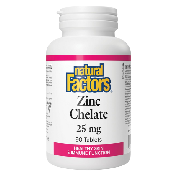 Chelate de Zinc 25 mg 90 tab, Natural Factors
