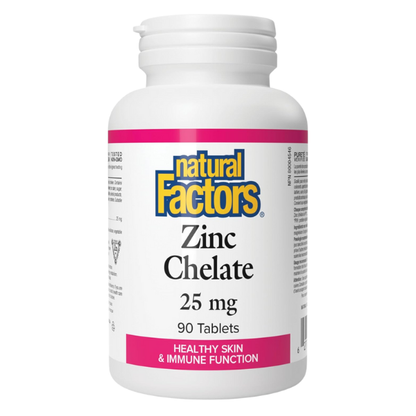 Chelate de Zinc 25 mg 90 tab, Natural Factors