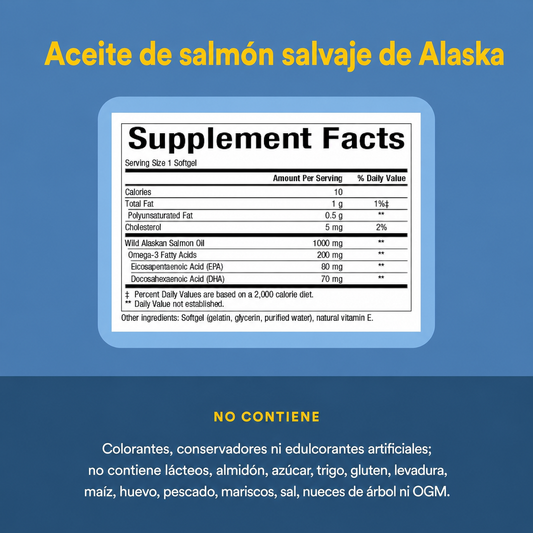 OmegaFactors® Aceite de Salmón Salvaje de Alaska 1,000 mg 90 sg, Natural Factors