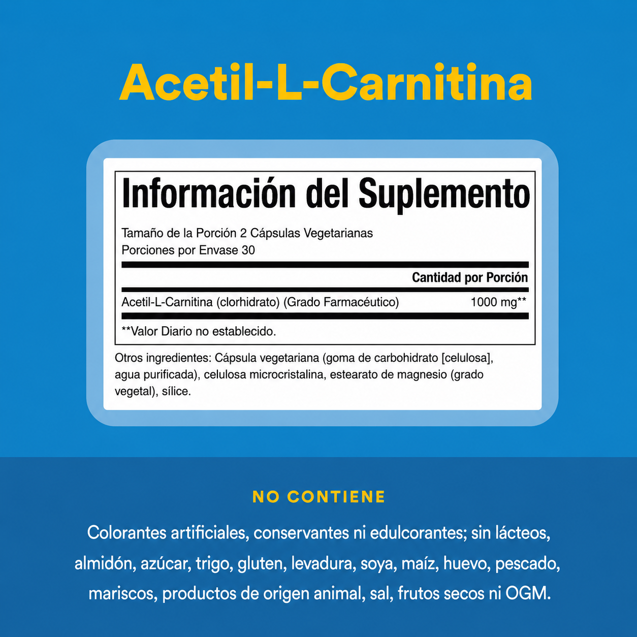 Acetil-L-Carnitina 500 mg 60 vcap, Natural Factors