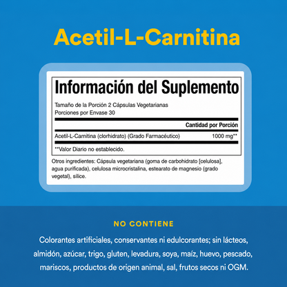 Acetil-L-Carnitina 500 mg 60 vcap, Natural Factors