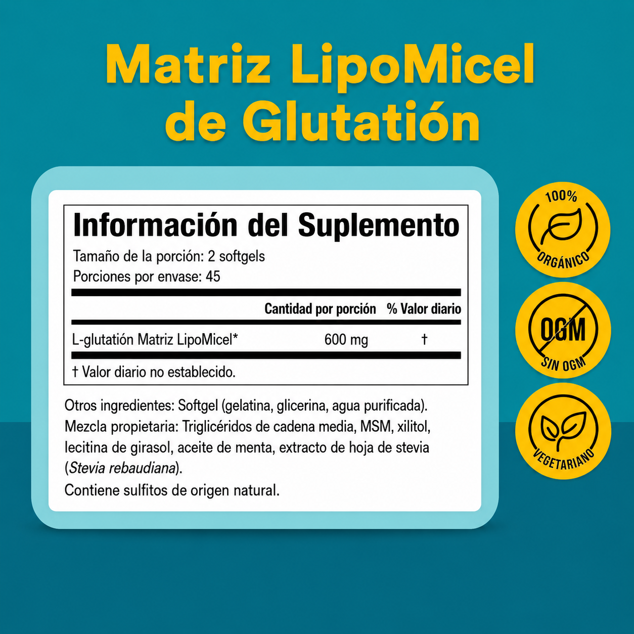 Matriz de Lipomicel de Glutatión 300 mg 90 sg, Natural Factors