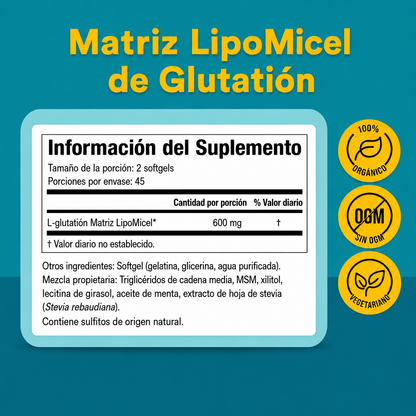 Matriz de Lipomicel de Glutatión 300 mg 90 sg, Natural Factors