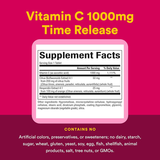 Vitamina C 1,000 mg Lanzamiento Cronometrado 90 tab, Natural Factors