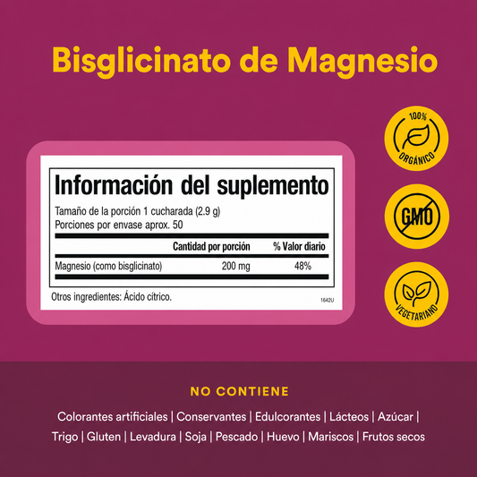 Bisglicinato de Magnesio 200 mg 5.1 oz, Natural Factors