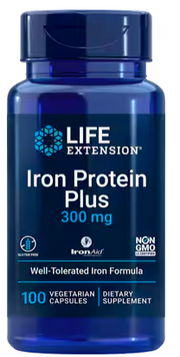 Proteína de hierro plus 300 mg, (100 cápsulas vegetarianas) , Life Extension