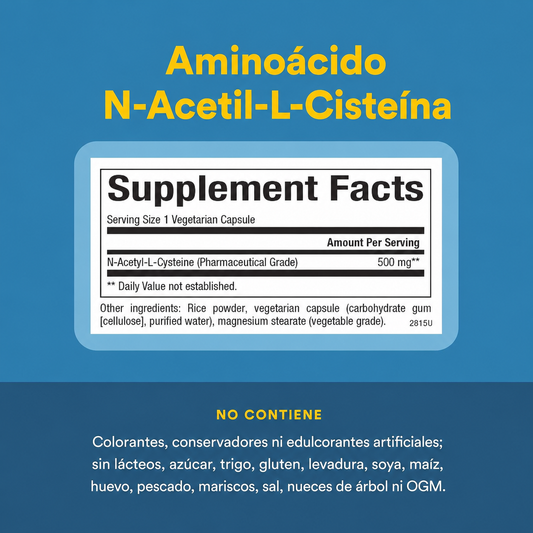 N-Acetil-L-Cisteína 500 mg 90 vcap, Natural Factors
