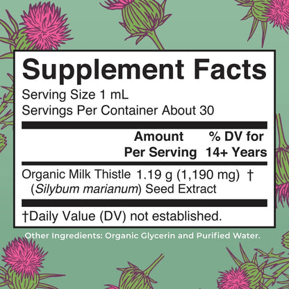 Gotas de cardo mariano orgánico (30ml) / Milk Thistle Drops, Org, (1oz)