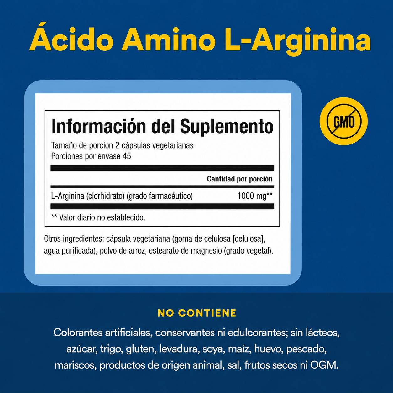 L-Arginina 500 mg 90 vcap, Natural Factors