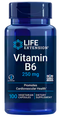 Vitamina B6 250 mg, 100 cápsulas  , Life Extension