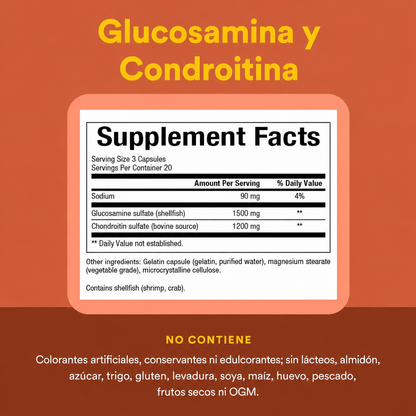 Glucosamina & Condroitina 500 mg & 400 mg 60 cap, Natural Factors