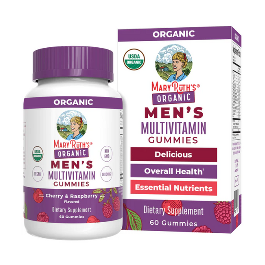 Multivitaminico orgánico para hombres (60gomitas) / Men's Multivitamin Gummies, Cherry & Raspberry, Org, (60ct)