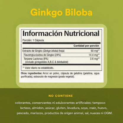 HerbalFactors® Ginkgo Biloba 60 mg 60 cap, Natural Factors