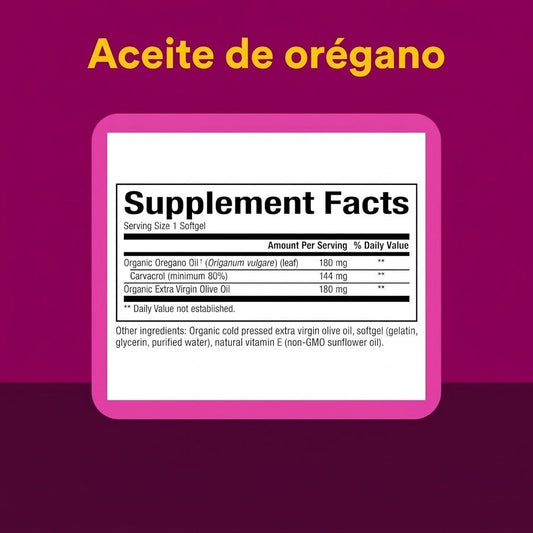 Aceite de Oregano 180 mg 30 sg, Natural Factors