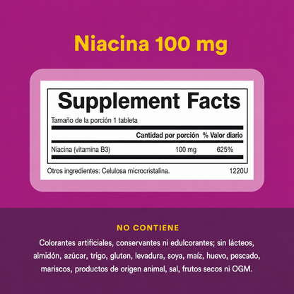 B3 Niacin 100 mg 90 tab, Natural Factors