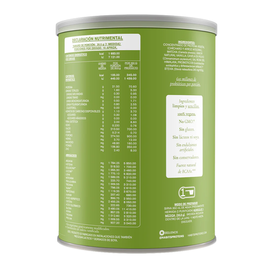 Proteina Probiotica sabor Matcha Vainilla (488 gr), Habits