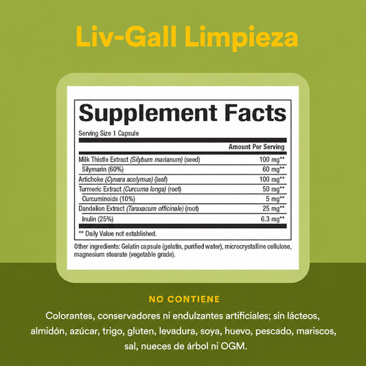 HerbalFactors® Limpieza Liv-Gall (Hígado, Vesícula Biliar) 90 cap, Natural Factors
