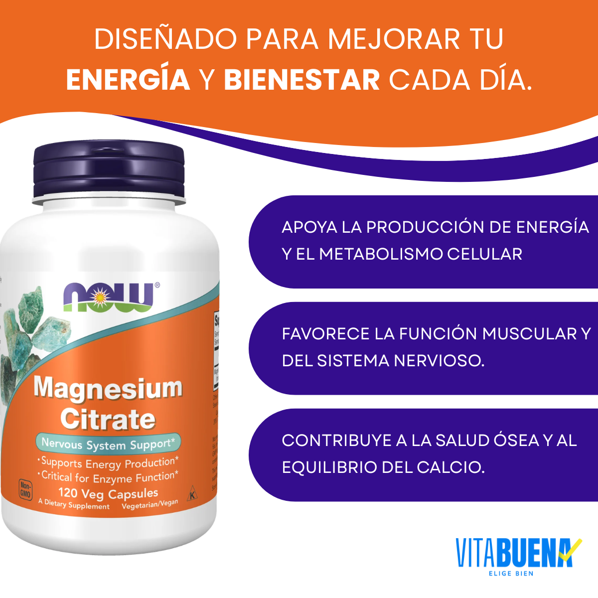Magnesio Citrate 400 mg (120 Vegcaps)/ Magnesium Citrate 400mg