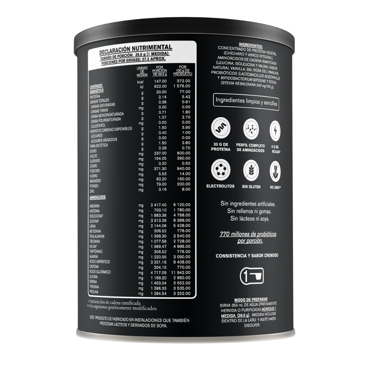 Proteina sabor Vainilla para Alto Rendimiento (1078 gr), Habits