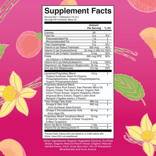 Multivitamínico Liposomal para Mujer 40+ , Vainilla Melocotón, (15.22 oz/450ml), Mary Ruth´s