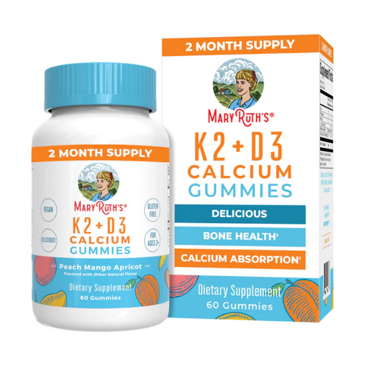 Calcio K2 + D3 en gomitas (60 gomitas) / Vitamin K2+D3 Calcium Gummies, Peach Mango & Apricot, 60 ct