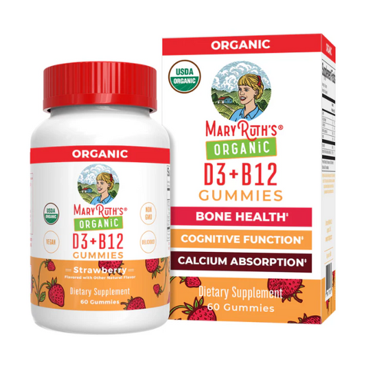 D3+B12 gomitas organicas (60 gomitas) / Vitamin D3+B12 Gummies, Strawberry, Org, 60 ct