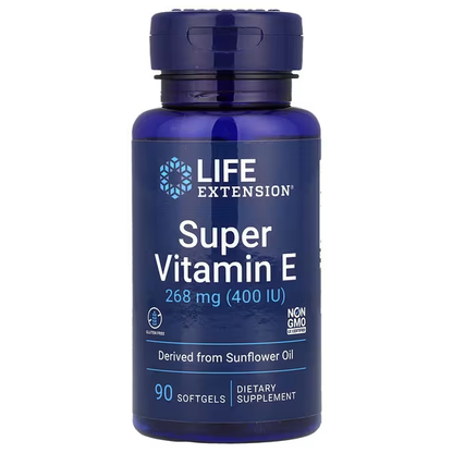 Súper vitamina E 268 mg (400 UI), 90 cápsulas blandas ,Life Extension