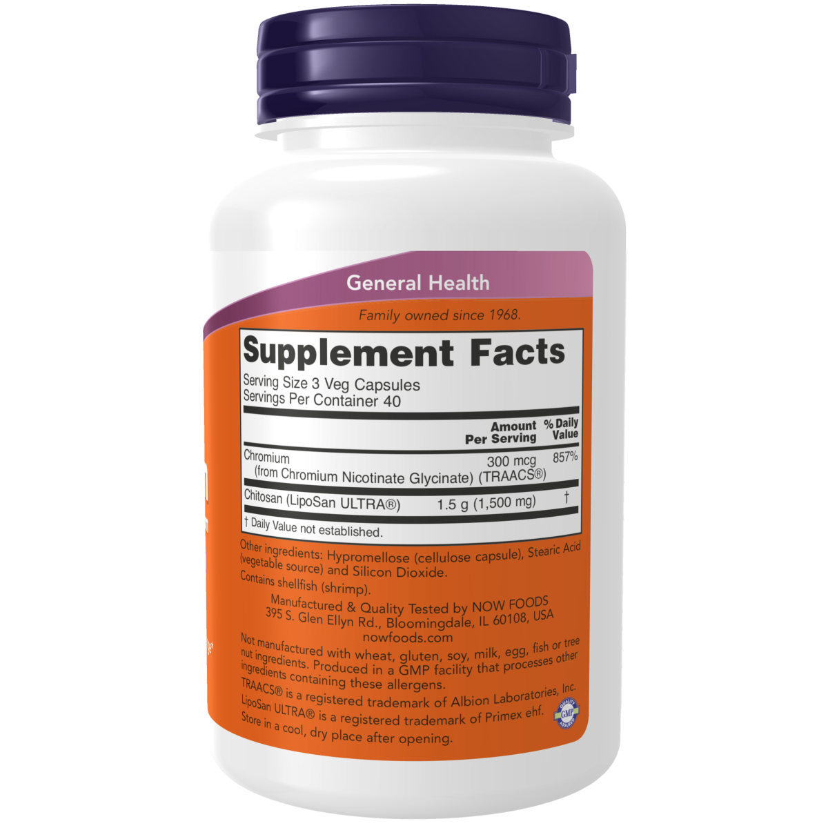 Chitosan 500 mg Cromo (120 Veg Caps)/ Chitosan 500 mg plus Chromium