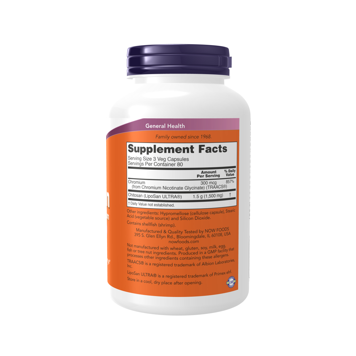 Chitosan 500 mg plus cromo (240 Veg Capsules)/Chromium