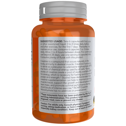 Monohidrato de Creatina 750 mg (120 Veg Caps)/ Creatine Monohydrate 750 mg