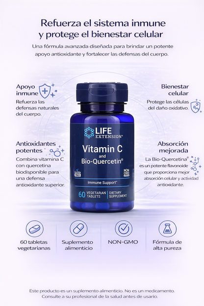 Fitosoma de vitamina C y bio-quercetina (60 tab) / Vitamin C and Bio-Quercetin Phytosome (60 tab)