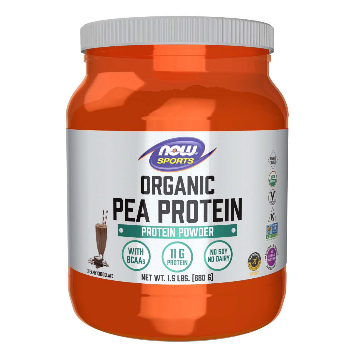 Proteína de guisante orgánico(chocolate cremoso) 1.5lbs (680grs)/ Pea Protein Organic (Creamy Chocolate)