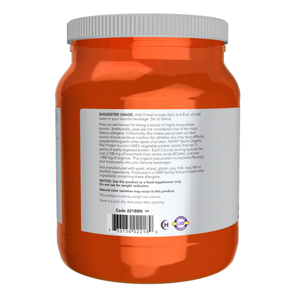 Proteína de guisante orgánico(chocolate cremoso) 1.5lbs (680grs)/ Pea Protein Organic (Creamy Chocolate)