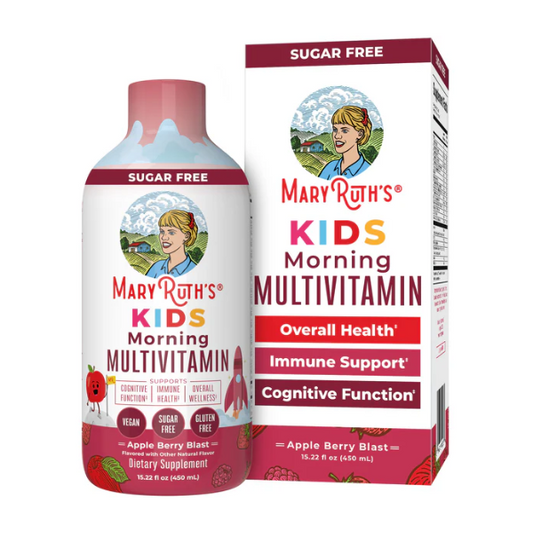 Multivitaminico Matutino para Niños  Liquido Sabor Manzana y Bayas (15.22 fl oz 450 ml), Mary Ruth's