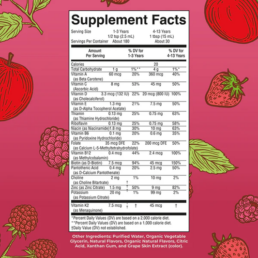 Multivitaminico Matutino para Niños Liquido Sabor Manzana y Bayas (15.22 fl oz 450 ml), Mary Ruth's
