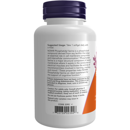 Fosfatidilserina 300 mg, Potencia Extra (50 softgels)/Phosphatidyl Serine 300 mg, Extra Strength